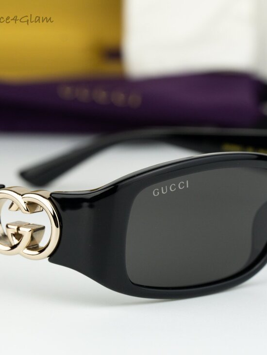 Gucci Women Sunglasses Black Grey Rectangle GG1661S 001 BRAND NEW main image 7